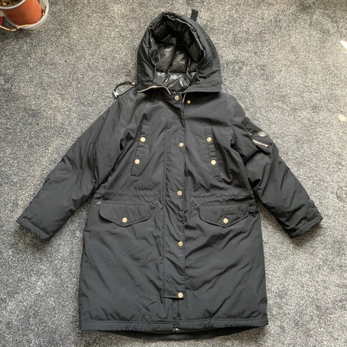 Michael Kors giacca taschino con cappuccio piuma nera piuma multitasca M L