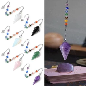 Edelstein felsen Pendel-Heilung kette Naturstein 7 Chakra Perlen Kette Yoga - Bild 1 von 17