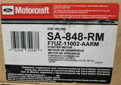 2001-2006 New OEM Ford Mustang Lincoln Towncar Starter Motor  SA-848-RM - Image 1 of 2