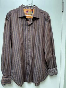 ROBERT GRAHAM long sleeve shirt embroidered cuffs XXL 2XL - Picture 1 of 6