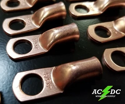 (15) Anillo calibre 4 3/8" orificio terminal batería lengüeta cobre desnudo sin aislamiento AWG Foto 1 de 4