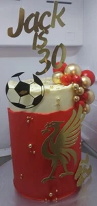 Liverpool Cake Topper Gold Mirror Or Red Mirror Personalised - Picture 1 of 2