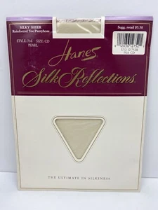 Neu aus altem Lagerbestand Hanes Silk Reflections seidig transparente Strumpfhose Gr. CD #716 perlenverstärkte Spitze - Bild 1 von 5