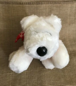 Vintage 1983 Hallmark Plush Stuffed Beanie ?  Sleepy Polar Bear  Red Scarf - Picture 1 of 7