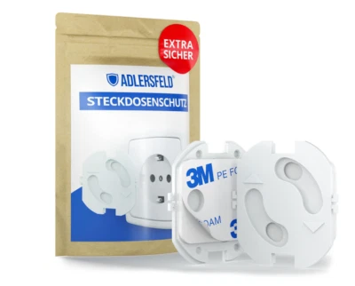 ADLERSFELD Steckdosen 20-Stück Kindersicherung Schutz Drehmechanismus Universal