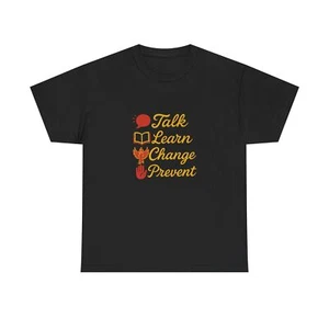 Empowering Unisex Heavy Cotton Tee - Talk Learn Change Prevent, [...] - Bild 1 von 53