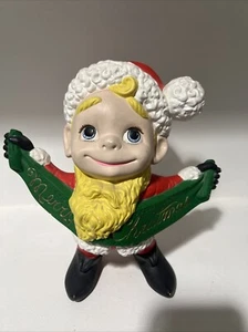 Vtg 11" Santa Claus Elf Atlantic Mold Merry Christmas Mid Century - Picture 1 of 14