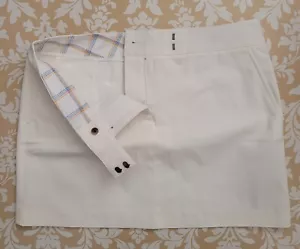 J-Crew White Women's Mini Stretch Skirt Flat Front Pockets Zip Size 6 - Picture 1 of 7
