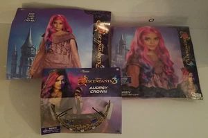 Disney Descendants 3 Girls Large 10-12 Audrey Halloween Costume Wig Tiara Set - Picture 1 of 9