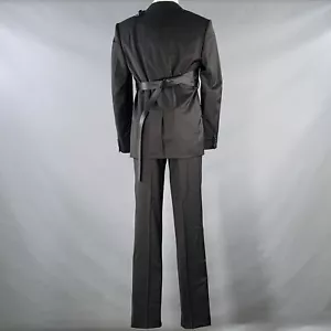 Helmut Lang Taglia 40 Giacca In Lana Vergine Nera Con Rever A Punta E Cintura - Foto 1 di 11