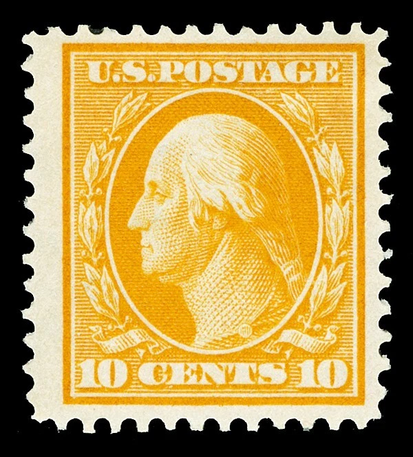 Scott 381 1911 10c Amarillo Washington Perf 12 Ediciones Como Nuevo F-VF OG LH Cat $85 Foto 1 de 1