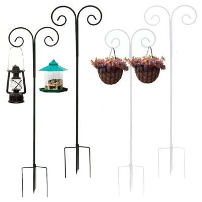 Gancho para pastores estable de 5 pies 2 piezas 95" de largo para colgar plantas de jardín poste alimentador de aves Foto 1 de 4