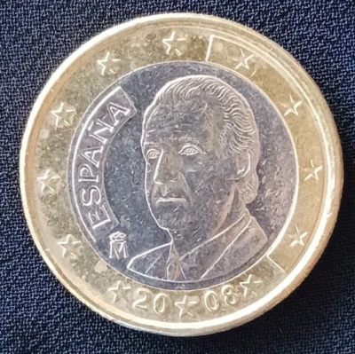 MONEDA MUNDIAL DE 1 EURO UNIÓN EUROPEA (ESPAÑA) 2008 (REY JUAN CARLOS I) Foto 1 de 2