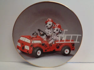 Fire Truck Dalmatians To The Rescue Collector Plate Hamilton Collection - Picture 1 of 2