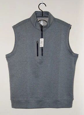 NWT Johnnie-O Men's Heather Gray Denny 1/2 Zip Pullover Golf Vest sz M - Image 1 of 4