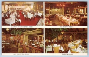 POSTAL ROCKTON IL DE LOS AÑOS 60-70 WHEEL RESTAURANTE 4 COMEDORES INTERIORES - Imagen 1 de 2