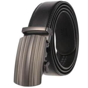 Business Men's Automatic Buckle Belt Real Leather Belt Ratchet Strap Gift Jeans - Bild 1 von 7