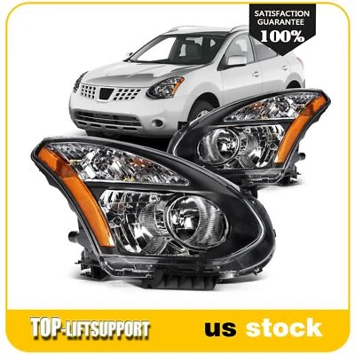 Par de montaje de faros ámbar carcasa negra para Nissan para Rogue 2008-2013 Foto 1 de 4