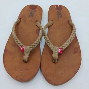 Flojos Flip Flops Damen Flip Flops Gr. 7 Braun Zopf Sandalen - Bild 1 von 5