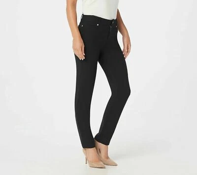 Nuevo Mujeres con Control MP Petite Tejido Mosca Frontal Jeggings Negro QVC 2970-Q Foto 1 de 3