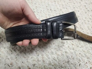 MENS MEZLAN LEATHER BELT, BLACK SIZE 38 MADE IN SPAIN, no. 9246735 - Picture 1 of 10