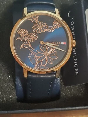 Tommy Hilfiger 1781918 Pippa Rose Gold Case Blue Leather Ladies Watch - Image 1 of 4