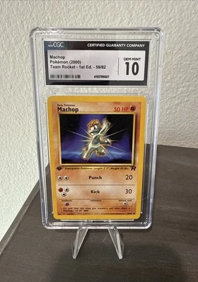 Pokemon Machop Team Rocket 1st Edition #59 CGC 10 Gem Mint - Image 1 of 2