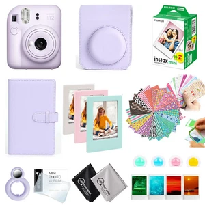 Fujifilm Instax Mini 12 Camera Gift Box Set w/ 20 Film & Lilac Purple Case - Picture 1 of 3