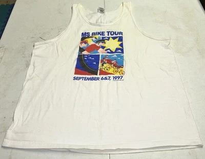 Regata masculina XL Ms Bike Tour setembro 1997 bicicleta branca ciclismo - Imagem 1 de 4