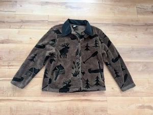 David Paul Vintage Up North Barn Coat Cabin Kunstfell Jacke Gr. M - Bild 1 von 8
