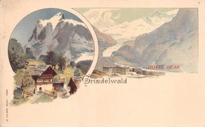POSTCARD SWITZERLAND GRINDELWALD HOTEL BEAR - Picture 1 of 2
