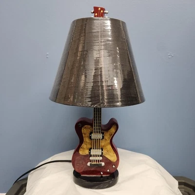 Vintage Electric Guitar Shaped Table/Bedside Lamp With Black Shade - Image 1 of 4
