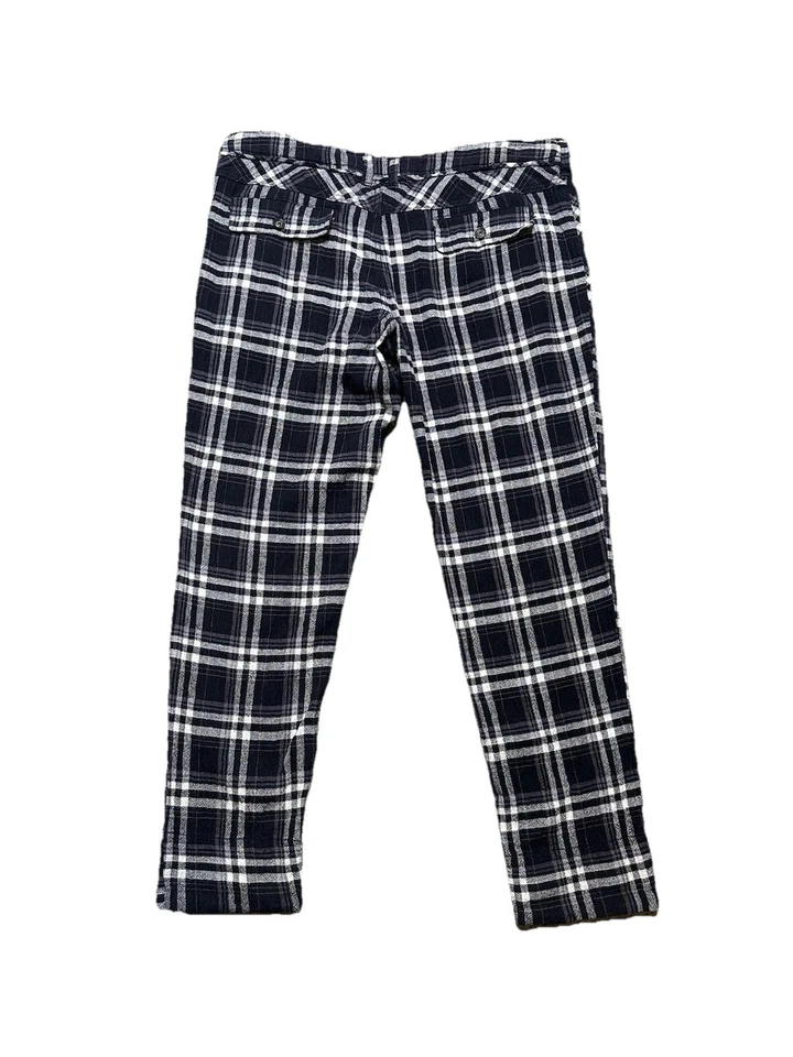 Free People Plaid Trousers Women’s 10 Low Rise Black & White Slim Ankle Pants - Image 1 of 4