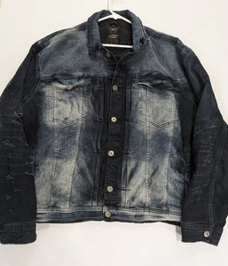 Chaqueta de mezclilla azul desteñida Jordan Craig Legacy Edition para hombre 5XL - Imagen 1 de 3