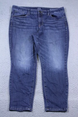 Jeans Ana para mujer 16P azul tiro medio ajustado tobillo lavado medio elástico denim 36x24 Foto 1 de 4
