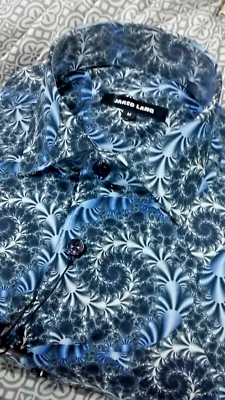 NWT Jared Lang men's Size M Long Sleeve Button Down Shirt Abstract Arts - Image 1 of 4