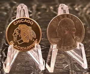 NHL Licensed Chicago Blackhawks Solid Bronze Coin Golf Ball Marker - Picture 1 of 2