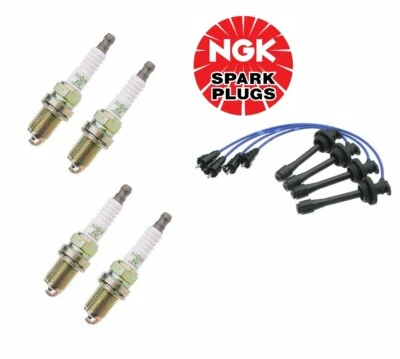 NGK Ignition 4x BKR5E11 Spark Plugs Wire Set TE64 For 97-99 Toyota Corolla 1ZZFE - Image 1 of 4
