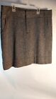 Eddie Bauer Womens Gray Wool Blend Skirt 1/4Zip Lined Sz 14 Euc