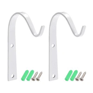 Hierro Pared Ganchos Colgante Soporte 4" para Colgar Luces Plantas (Blanco 2pzs) - Imagen 1 de 6