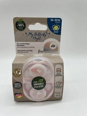 Silikon Schnuller Nip "My butterfly NIGHT"+ Etui  (16-32 Monate, 2 Stück) corale - Bild 1 von 3