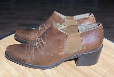 NICOLE Women’s Shoes Lil Western Ankle Boot BOOTIE Brown Leather SIZE 7.5 - Image 1 of 4