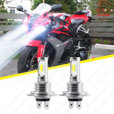 For Honda CBR600RR 2007-2020 H7 White 6000K LED Headlight Bulbs Upgrade Kits 2PC - Image 1 of 4
