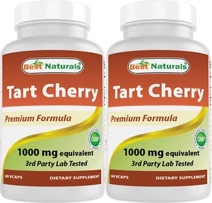 2 Pack Best Naturals Tart Cherry 1000 mg 60 Capsules - Picture 1 of 7