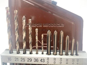 Vintage Lawson Products 12 рс. Set Steckgewindebohrer / Bohrer #4 - #12 Gewindewerkzeug komplett - Bild 1 von 10