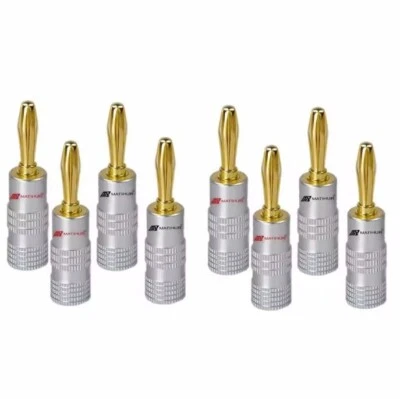 MATIHUR 4 Stk. | Bananenstecker für Lautsprecher High-End 24k vergoldet