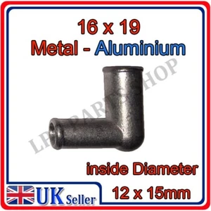 ELBOW 16x19mm Metal coolant hose fuel pipe water lpg gas liquids connector join - Picture 1 of 3