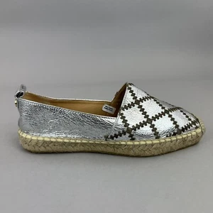 Russell Bromley Patch Sliver Leather Slip On Espadrilles Flat Summer Shoes UK3 - Picture 1 of 12