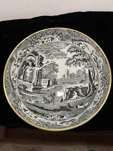 Copeland Spode's Of England italienische Szenen schwarz & weiß Transferware Schüssel - Bild 1 von 10