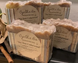 Tea Tree Cedarwood Handmade Soap Huge Bars! 7-9 Oz! Lots Of Lather! - Picture 1 of 3